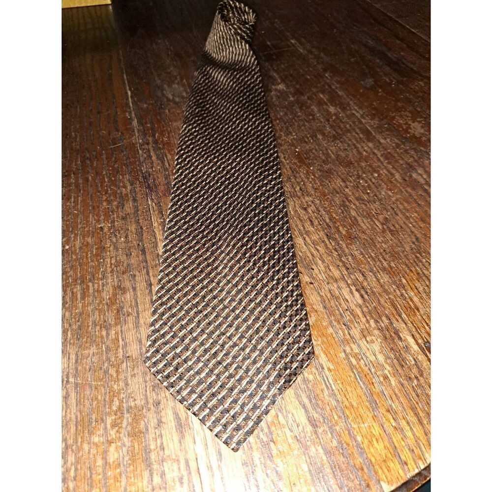 Daniel De Fasson Brown Tan Black Designers n Motion Miami Handmade Silk Neck Tie